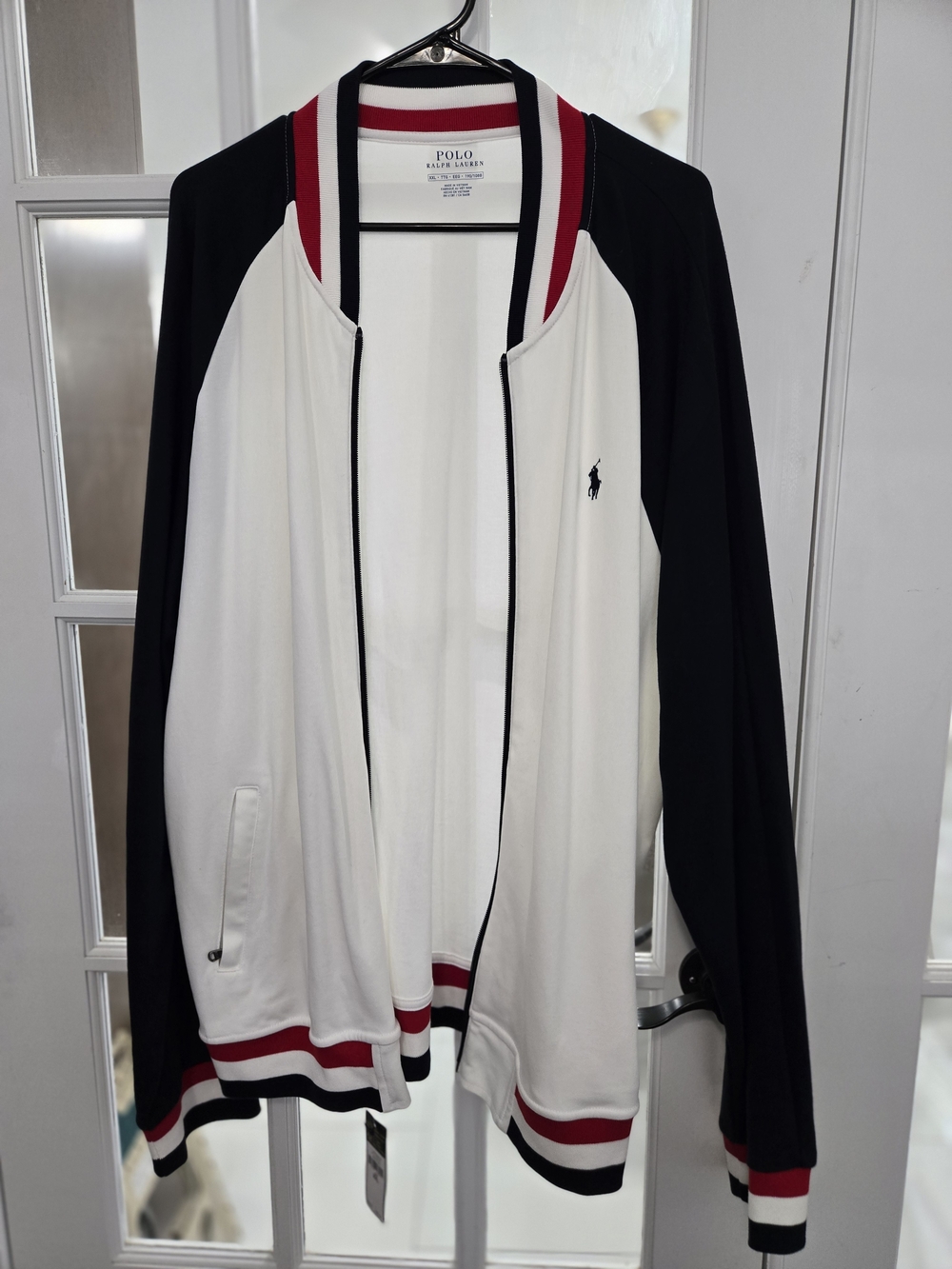Ralph Lauren White, Black & Red Polo Zip Up Swestshirt.